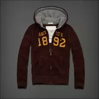 hommes giacca hoodie abercrombie & fitch 2013 classic x-8018 rouge fonce